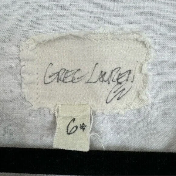 Greg Lauren Classic White Linen The Studio Shirt Sz 6 - Picture 3 of 10